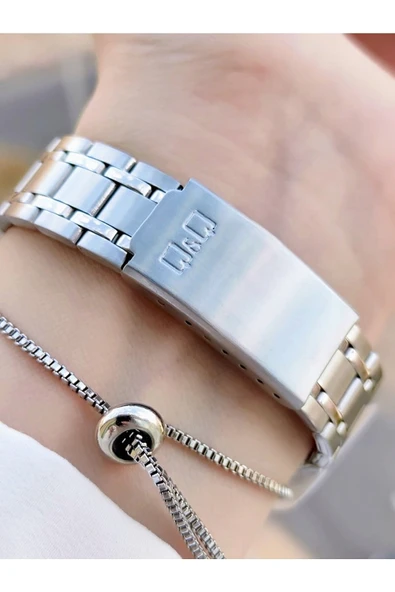 Q&Q QC204J004Y Gümüş Çelik Kordonlu Rakamlı Sevgili Çift Kol Saatleri - 6