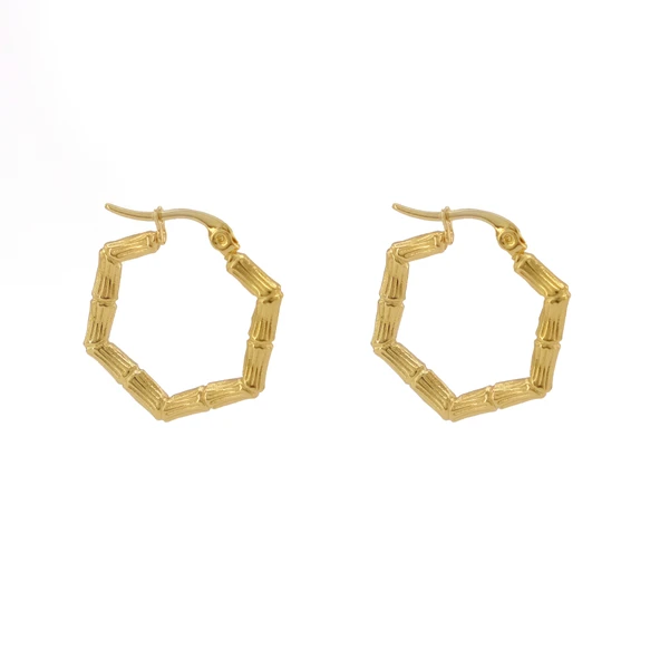 Çelik Küpe Altın Kaplama Kadın UNK-807 - Resim 3