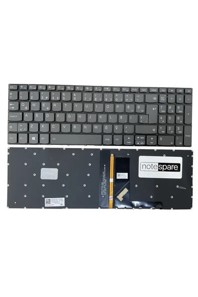Lenovo ile Uyumlu Ideapad S145-15IGM 81MX005NTX Klavye Işıklı Füme TR Power Tuşsuz Versiyon