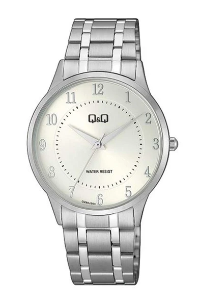 Q&Q QC204J004Y Gümüş Çelik Kordonlu Rakamlı Sevgili Çift Kol Saatleri - 2