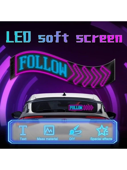 Led Matrix Panel Küçük Boy Dijital Kayar Rgb Ekran Kumandalı Mobil Uygulamalı 37 X 9 cm - 3