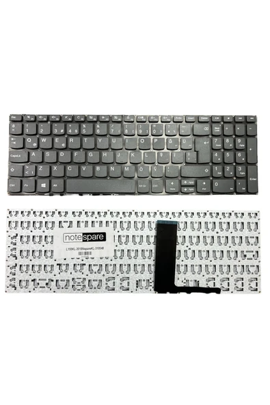 Lenovo ile Uyumlu Ideapad 330S-15ARR AMD RYZEN 5 2500U Klavye Füme TR Power Tuşsuz Versiyon