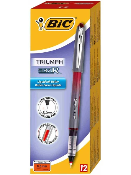 Bic Roller Kalem 537R İğne Uç 0.5 mm Kırmızı | 8857885788 - 4