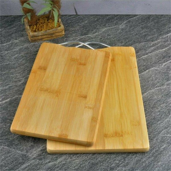Doğal Ahşap Büyük 2'li Kesme Tahtası Doğrama Tahtası Dikdörtgen Doğal