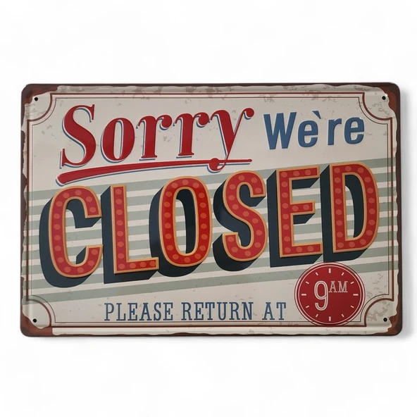 Metal Dekor We Are Closed - Resim 2