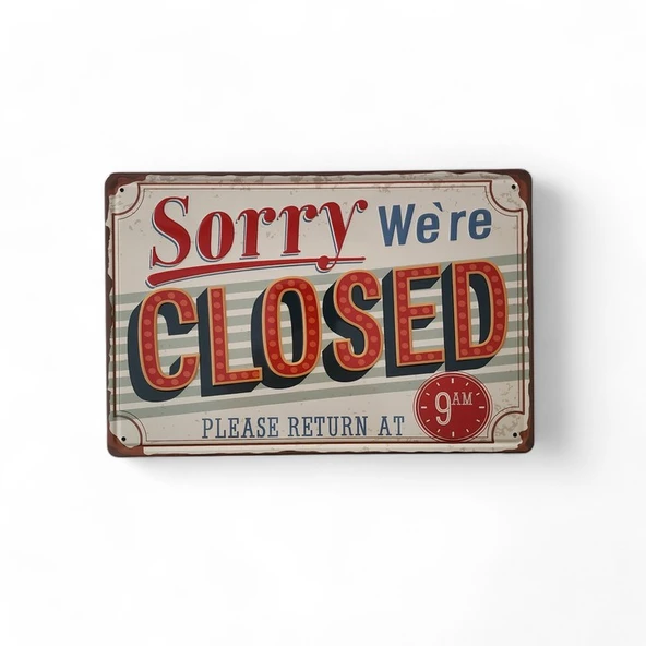 Metal Dekor We Are Closed ürün görseli