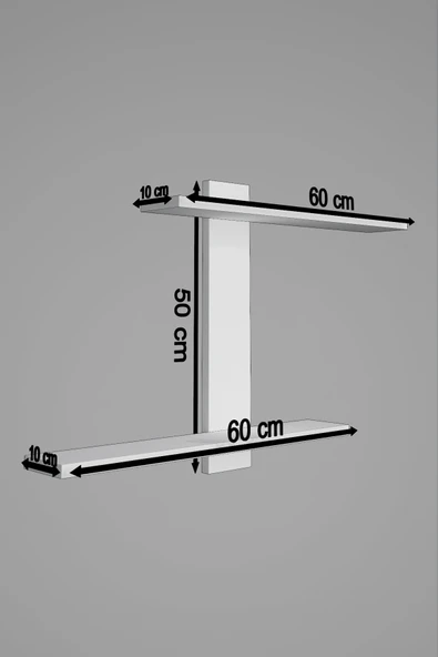 Dekoratif Z Raf Kitaplık Duvar Rafı İkili Raf - 12