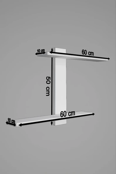 Dekoratif Z Raf Kitaplık Duvar Rafı İkili Raf - 4