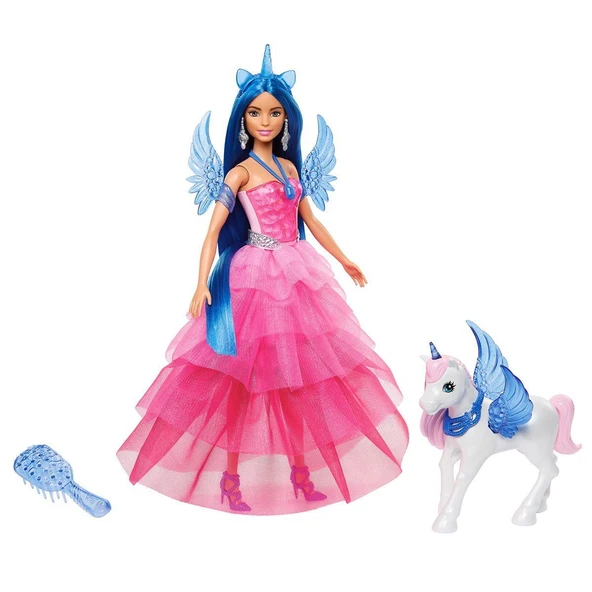 HRR16 Barbie Mavi Saçlı Prenses Bebek - 2