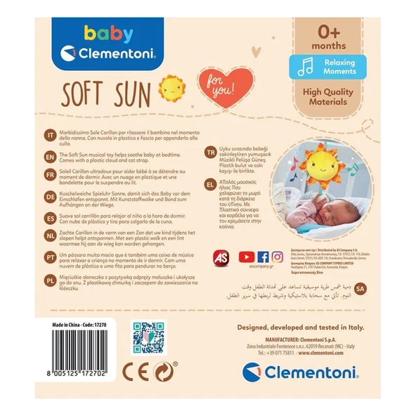 17795 Baby Clementoni - Müzikli Pelüş Güneş - 3