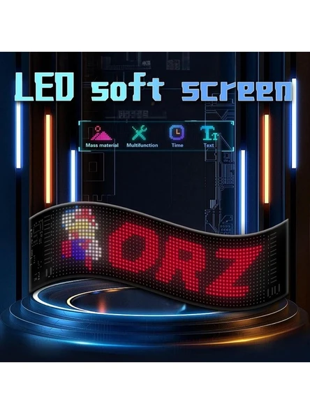 Led Matrix Panel Orta Boy Dijital Kayar Rgb Ekran Kumandalı Mobil Uygulamalı 60X12 cm - 4