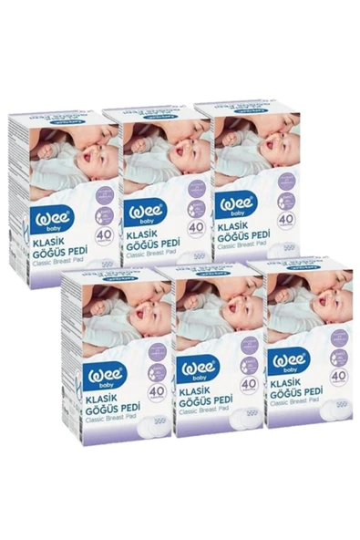 Wee Baby Klasik Göğüs Pedi 40 Lı X 6 Adet
