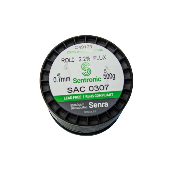 Sentronic SAC0307 Kurşunsuz Lehim Teli - 0.7mm, 500g, %2.2 Flux - 3