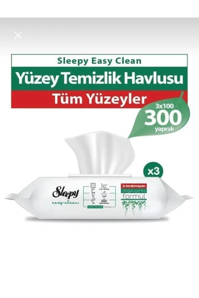 Sleepy Easy Clean Yüzey Tem. Havlusu 100 X3 Adet