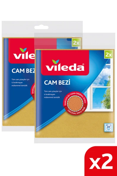 Vileda 2 Paket 2 Li Mikrofiberli Cam Bezi