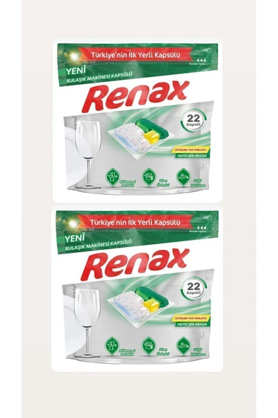 RENAX Bulaşık Makine Kapsülü 22'li X 2 Adet