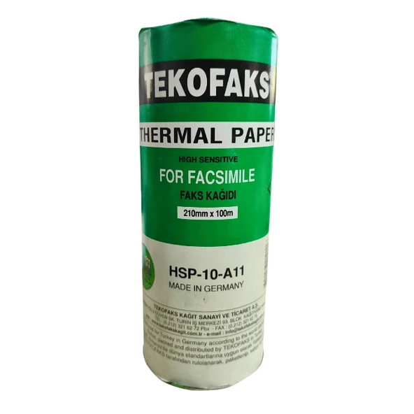 Tekofaks Termal Kağıt 210mm x 100m | HSP-10-A11