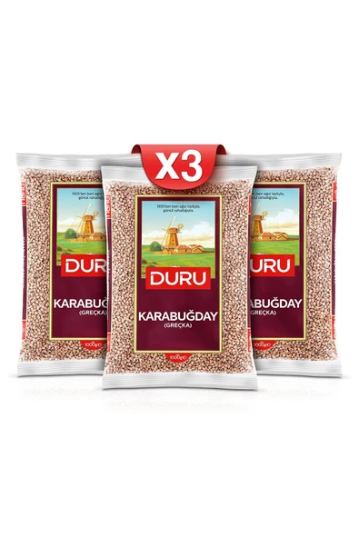 Duru Bulgur 3'lü Karabuğday (KAVRULMUŞ) ( Greçka) Paketi X3 Adet 1 Kg