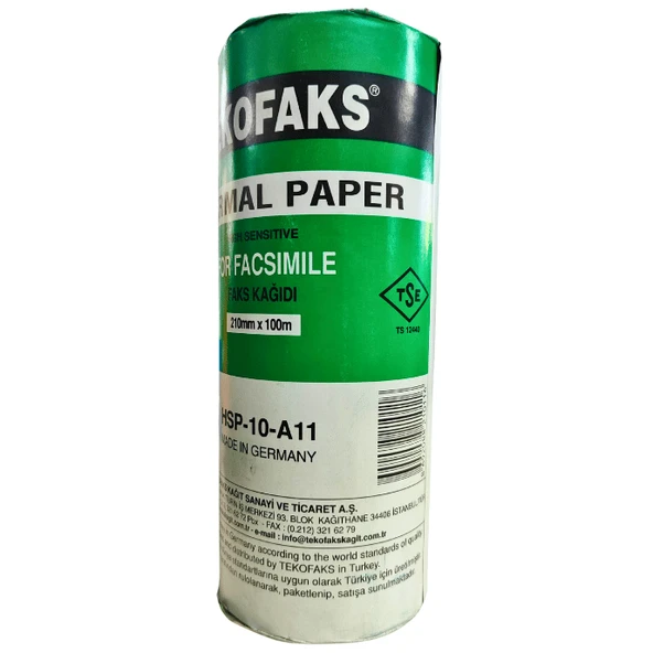 Tekofaks Termal Kağıt 210mm x 100m | HSP-10-A11 - 2