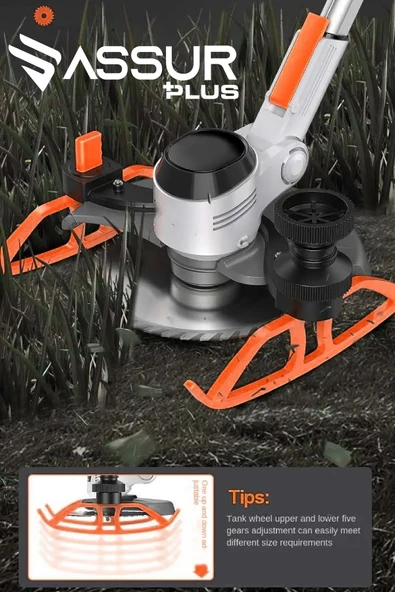 Assur Pro Kızaklı Dijital Ekran Ot Çalı Çim Biçme Şarjlı Tırpan 9000r/min - 4