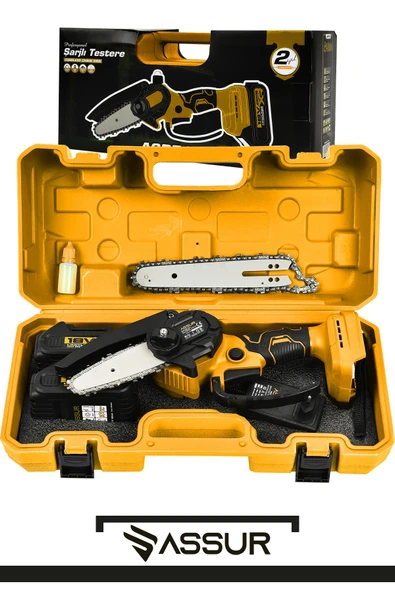 Assur Profesonel Metal Dişli 18V 1.5AH Şarjlı Dal Budama Testeresi - Resim 2
