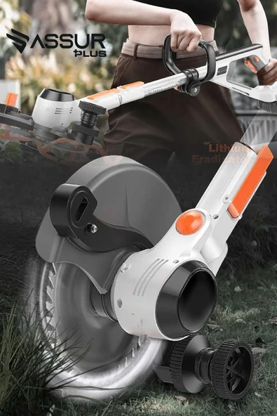 Assur Pro Kızaklı Dijital Ekran Ot Çalı Çim Biçme Şarjlı Tırpan 9000r/min - 3