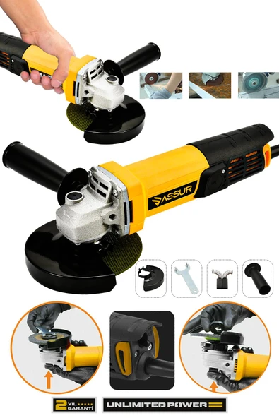 Assur 550W Avuç Taşlama Makinesi 125mm Bakır Sargılı Spiral ürün görseli 1