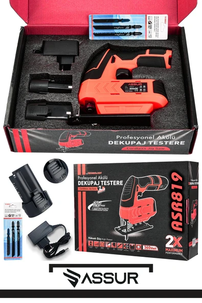 Assur Profesyonel 12 V Çift Akülü Şarjlı Dekupaj Testere Makinesi - 2