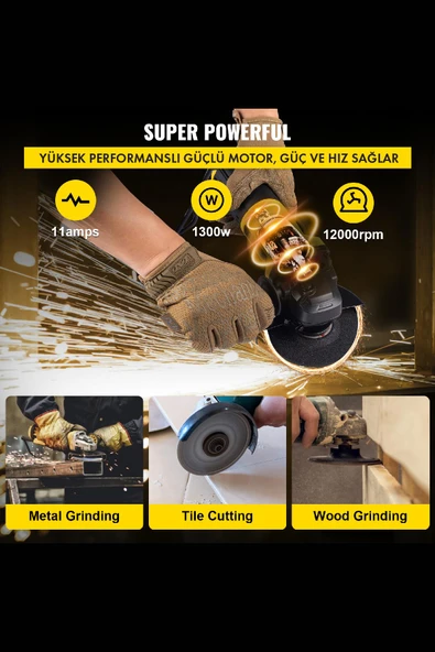 Assur 550W Avuç Taşlama Makinesi 125mm Bakır Sargılı Spiral - 3