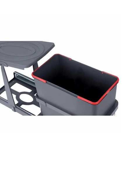 ÇÖP KOVASI 24LT ANTRASİT TELESKOPİK RAYLI - 2