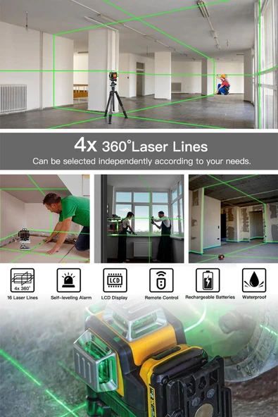 Assur Profesyonel 12V Çift Akülü Vidalama 84 Parça & 12 Köşe 360° Lazer Hizalama Set - 5