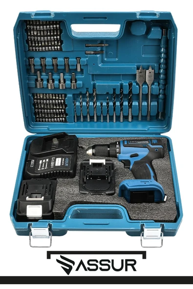 Assur 21V Akülü Vidalama Kömürsüz Motor Şarjlı Matkap - Resim 3