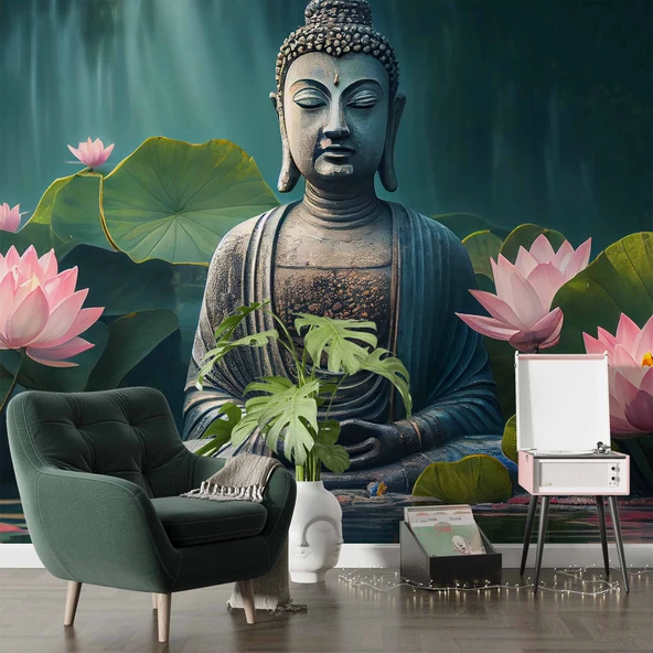 Buda Heykeli Temalı Duvar Kağıdı - Resim 5