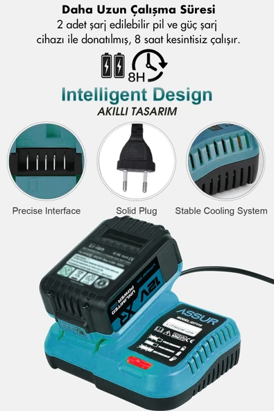 Assur Profesyonel 12V Çift Akülü Vidalama 84 Parça & 12 Köşe 360° Lazer Hizalama Set - 4