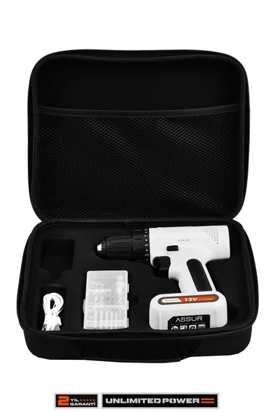 Assur 12V Type-C USB Şarjlı Akülü Vidalama Dahili Batarya Matkap - 4