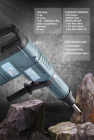 Assur Profesyonel 4200W 11 Kg 3 Fonksiyonlu Kırıcı Delici Hilti - 3