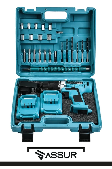 Assur 12V Şarjlı Matkap Çelik Şanzıman Bakır Sargılı Akülü Vidalama - Resim 3