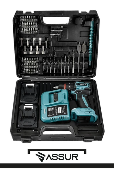 Assur 21V Çelik Mandren Kömürsüz Motor Darbeli Şarjlı Matkap Vidalama - 2