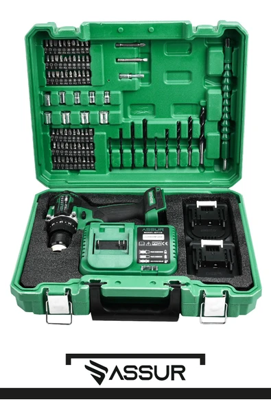 Assur 21V Bakır Sargı Kömürsüz Motor Çelik Mandren Darbeli Şarjlı Matkap Akülü Vidalama - Resim 4