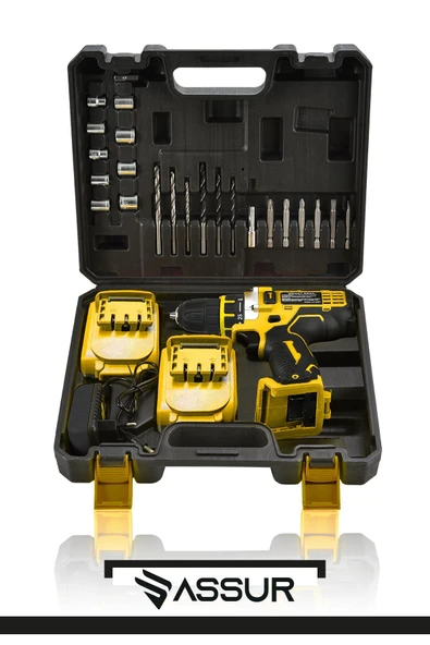 Assur 12V Çift Akülü Vidalama Metal Şanzıman Şarjlı Matkap - 3