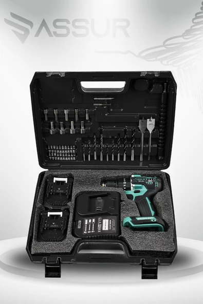 Assur Plus 21V 2.0Ah Bakır Sargı Kömürsüz Motor Çelik Mandren Darbeli Şarjlı Matkap Akülü Vidalama - 4