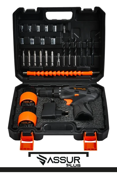 Assur Plus 12V Çift Akülü Vidalama Şarjlı Matkap - 3