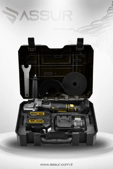 Assur 21V Çift Akülü 125mm Kömürsüz Şarjlı Taşlama - 4