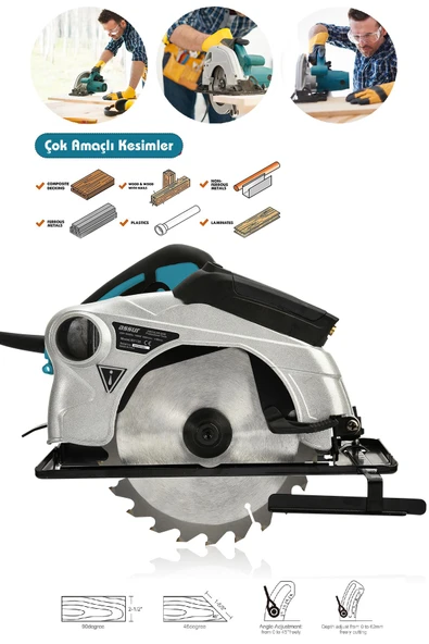 Assur 1400W Elektrikli Sunta Kesme 185 Mm Daire Testere - 3