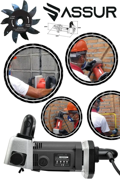 Assur 2000 W Kanal Açma Makinası Ağır Şantiye Seri Kullanım Turbo Motor - 3