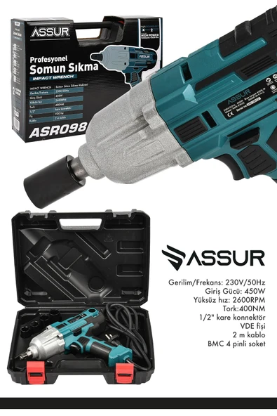 Assur Elektrikli Somun Sıkma Sökme Makinesi 450W - 3