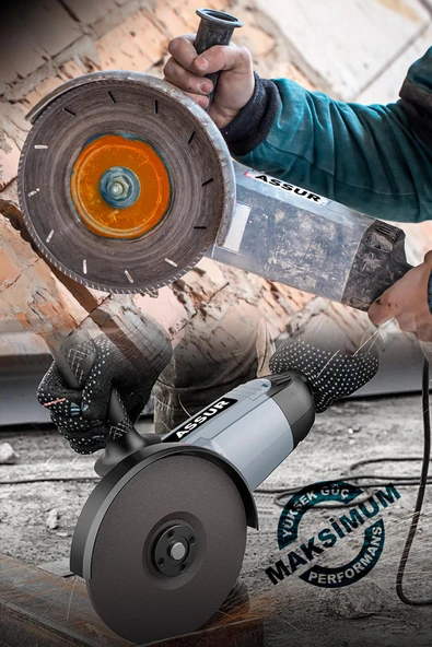 Assur 2200W Metal Şanzıman 230mm Büyük Spiral Taşlama Çantalı - 3