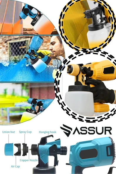 Assur Plus 21V Çift Akülü 300 Mm Vernik Sprey Boya Püskürtme Makinesi - 2