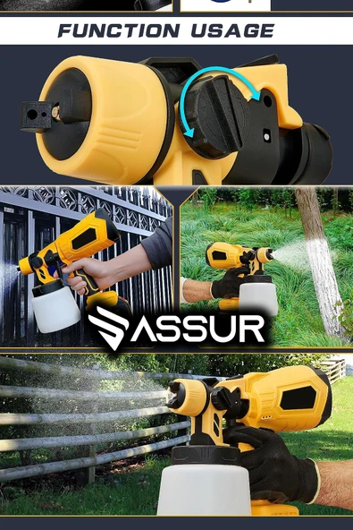 Assur Plus 21V Çift Akülü 300 Mm Vernik Sprey Boya Püskürtme Makinesi - 4