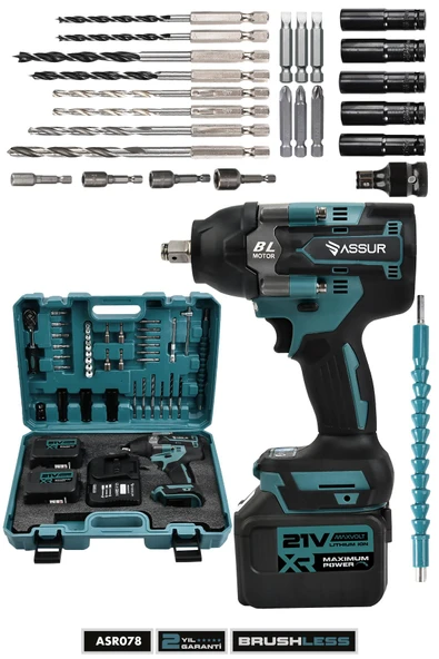 Assur 21V Çift Akülü Vidalama Darbeli Kömürsüz Somun Sökme Sıkma ürün görseli 1